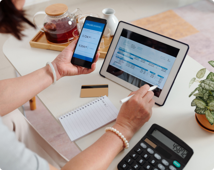 Woman Paying Bills